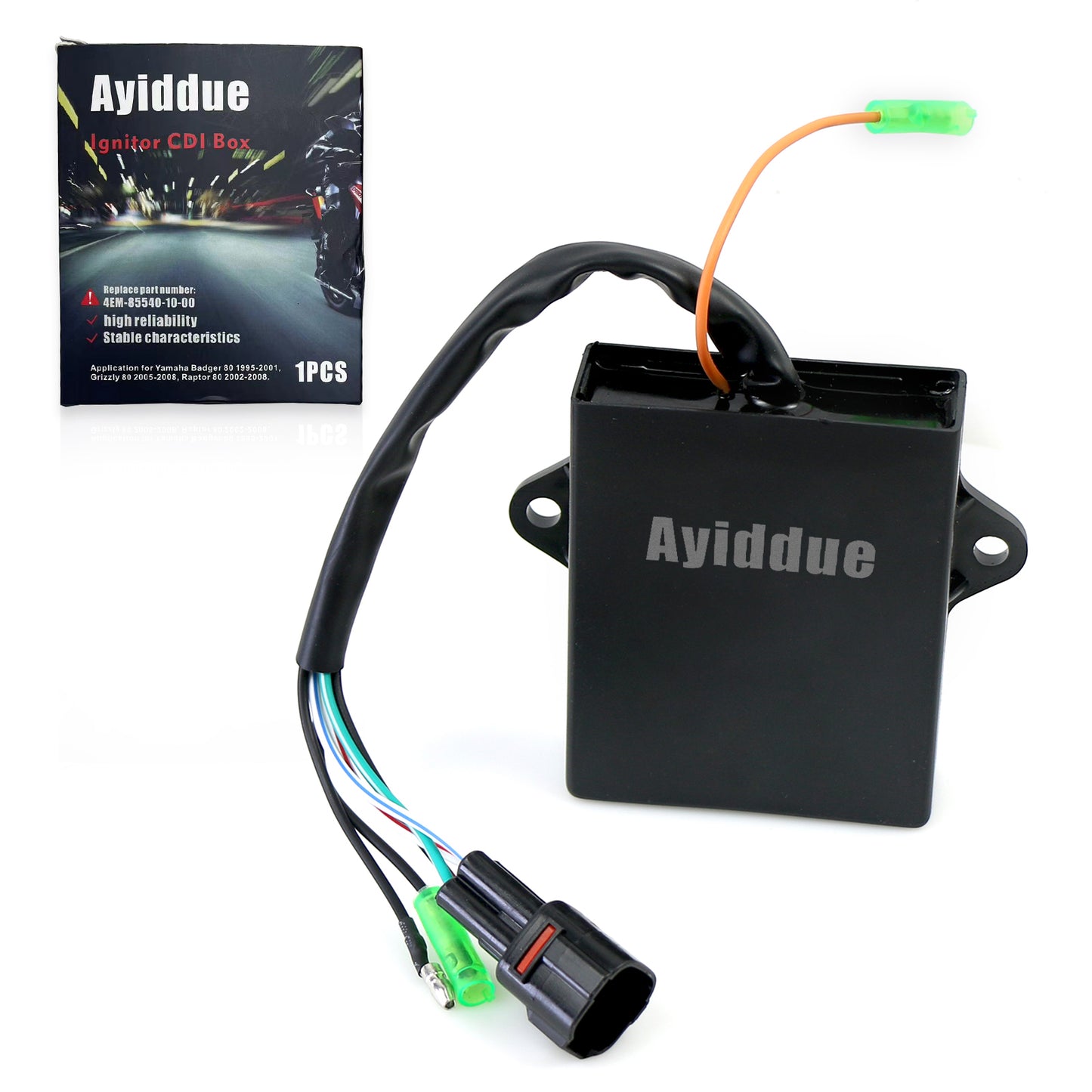Ayiddue Ignitor CDI Box for Yamaha ATV Badger YFM80 1995-2000 GRIZZLY 80 YFM80 2005-2008 RAPTOR 80 YFM80 2002-2008 Badger Realtree Hunter YFM80 2001 4EM-85540-10-00